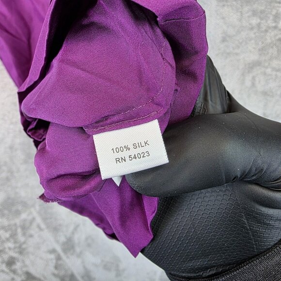 Banana Republic Dress Womens Medium Purple Silk Cowl Neck Sleeveless Elegant - Picture 5 of 11